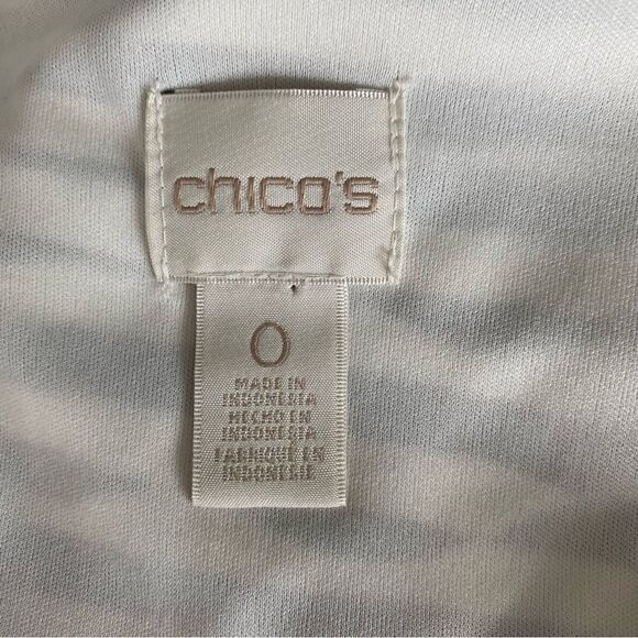 Chico’s Stripe Print Surplice Wrap Neck Black White Sheath Dress - Picture 13 of 15